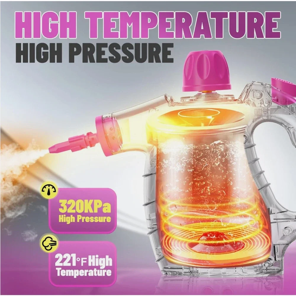 Pressurized Handheld Steam Cleaner with 10Pcs Accessories&Safety Lock, Multi-Pur